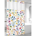 thumbnail image 4 of Colorful Leaves No Hook Shower Curtain Waterproof, Bathroom Curtains with Snap in Liners and See Through Top Window, Modern Boho Painting Plant Branch Hotel Style Bathtub Curtains Shower 36"Wx72"L, 4 of 8