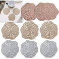 thumbnail image 1 of wonima44 9 Pcs Elegant Luxury Gold Stamping Coasters Drink Absorbent Thin Rose Leaves Coasters for Coffee Wooden Table Cork Heat-Resistant Reusable Drink Coaster, Housewarming Kitchen Bar -Rose, 1 of 1