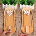 thumbnail image 2 of Aellinatey Mini Bowling Game Set Wooden Tabletop Bowling Game Desktops Bowling Toy Gift, 2 of 17