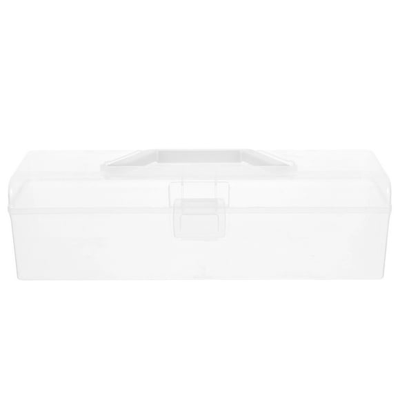 Caja de herramientas transparente con asa, de plástico, multiusos, para manualidades, costura y proyectos de bricolaje