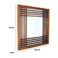 thumbnail image 4 of Benzara BM229394 Lattice Design Wooden Frame Wall Mirror, Brown, 4 of 4