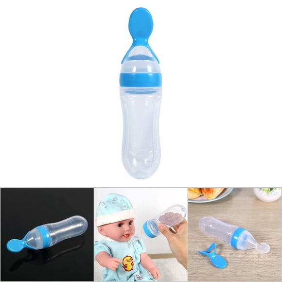 Biberón de silicona para alimentación de bebés, 90 ml, biberón para bebés y niños pequeños, alimentador de cereales para bebés, respuesta rápida
