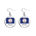 thumbnail image 1 of American State Flag Contour Virginia Ear Dangle Silver Drop Earring Jewelry Woman, 1 of 3