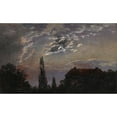 thumbnail image 2 of Johan Christian Dahl 18x12 Gold Ornate Wood Frame and Double Matted Museum Art Print Titled - Moonlit Landscape (1832), 2 of 4