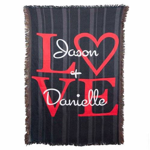 Personalized "LOVE" 54" x 38" Throw