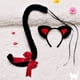 thumbnail image 4 of Conjunto de orejas y Cola de gato Sunnimix disfraz regalo fiesta Negro Rojo, 4 of 8