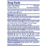 Germa Gentian Violet. First Aid Antiseptic. Prevents Skin Infection in Minor Scrapes, Cuts and Burns. 1 oz. Pack of 6