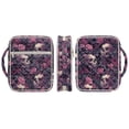thumbnail image 3 of Xixirimido Quilted Bible Cover Case for Women Men Large Carrying Bag Book Tote Bags with Handle Bible Study Supplies Christian Gifts, Gothic Skulls Pink Roses Pattern, 3 of 7