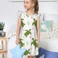 thumbnail image 4 of Fotbe Cute Turtle Vestido de Dormir para Niñas de 3 a 10 Años, Mangas Cortas, Estilo Princesa, Pijama Camisón con Mangas Voladas-Small, 4 of 6