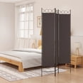 thumbnail image 1 of vidaXL 3-Panel Room Divider Brown 120x200 cm Fabric, 1 of 5