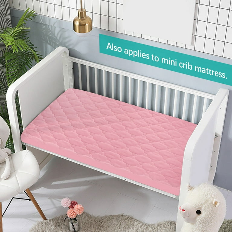 Mini Crib Mattress Pad Cover Fitted Pack N Play Protector Sheet Quilted 2 Pack Walmart