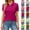 #01 Hot Pink, variant on Women's Short Sleeve Collared Polo Shirts Cotton Quick Dry Tennis Tops Lightweight Breathable Summer Casual Shirts, #01 Khaki, L