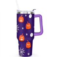thumbnail image 2 of Happy Halloween Ghost Mug with Handle and Straws 40 oz Vacuum Insulated Halloween Travel Mug Birthday Present for Men Dad Son Husband Gifts for Him/Her Coffee Mugs, 2 of 7