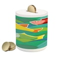 thumbnail image 1 of Nautical Piggy Bank, Fishes Swimming in the Sea Waves Funky Marine Underwater Graphic, Ceramic Coin Bank Money Box for Cash Saving, 3.6" X 3.2", Multicolor, by Ambesonne, 1 of 4
