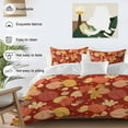 thumbnail image 3 of Thanksgiving 4 Piece Duvet Cover Set Full Size Cartoon Pumpkin Maple Leaf Soft Bedding Set Comforter Cover, 1 Duvet Cover 1 Flat Sheets and 2 Pillowcases, 3 of 9