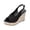 Black, variant on Women's Flock Peep Toe Platform Wedge Sandals, Versatile One-Strap Buckle Casual Summer Heels for Daily & Party Wear, 1Pair, 37-42