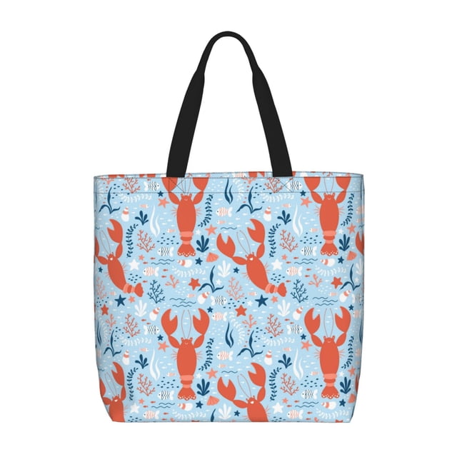 Balery Lobsters Bolsa de Mano para Mujeres con Cremallera, Bolsa de Gimnasio con Compartimentos, Bolsa para Laptop, Bolsa para Trabajo