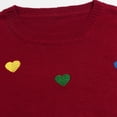 thumbnail image 5 of DHFJKG Knitted Pullover Sweaters For Women Fashion Colorful Heart Embroidery Long Sleeve Round Neck Casual Loose Fit Sweater Stylish Tops, 5 of 5