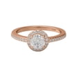 thumbnail image 3 of 2.7 Ct Round Moissanite Diamond 925 Sterling Silver Rose Vermeil Solitaire Halo Women Ring Pendant Earring Set, 3 of 5