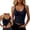 Navy, variant on Women's Ribbed V-Neck Tank Top with Built-In Bra, Sleeveless Padded Racerback Cami, Solid Fitted Crop Top, S-XXL