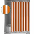 thumbnail image 3 of Small Stall Shower Curtain 36x72 Inch Narrow Half Size Burnt Orange Striped Bath Curtains Bathroom Decor Thanksgiving Orange White Stripes Waterproof Fabric Shower Curtain Set with Hooks 36 Inch, 3 of 6