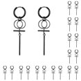 thumbnail image 3 of Guardurnaity 1 par de pendientes de acero inoxidable para mujer, accesorio de moda, colgante de oreja para niña, gotas para orejas de mujer para fiesta, Negro 10piezas Guardurnaity CBP207672, 3 of 4