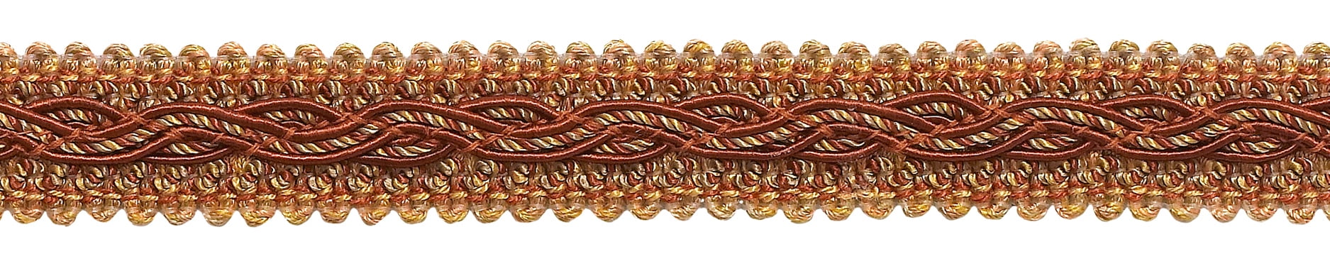 6122 Sold By The Yard Cinnamon Toast Rust Gold Baroque Collection Gimp Braid 78 Style# 0078BG Color
