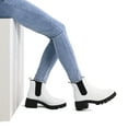 thumbnail image 7 of Pennysue Women's Platform Chelsea Booties White Round Toe Ankle Boots Size 10, 7 of 7