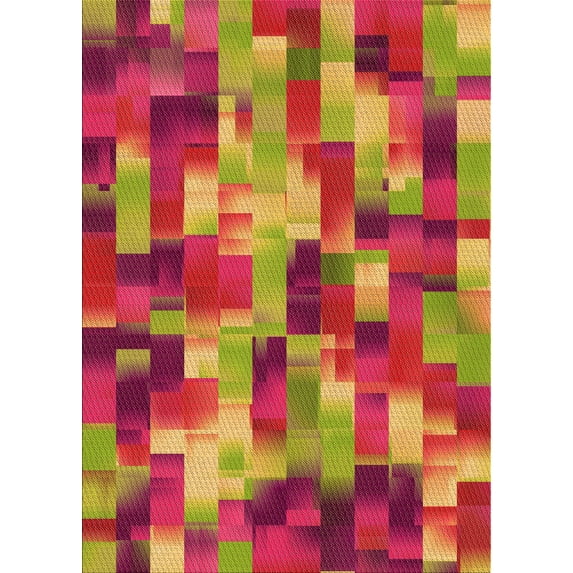 Ahgly Company Machine Washable Indoor Rectangle Transitional Crimson Red Area Rugs, 4' x 6'