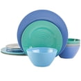 thumbnail image 1 of Juego de vajilla Gibson Home Melamine Service 4 azules 12 piezas, 1 of 9