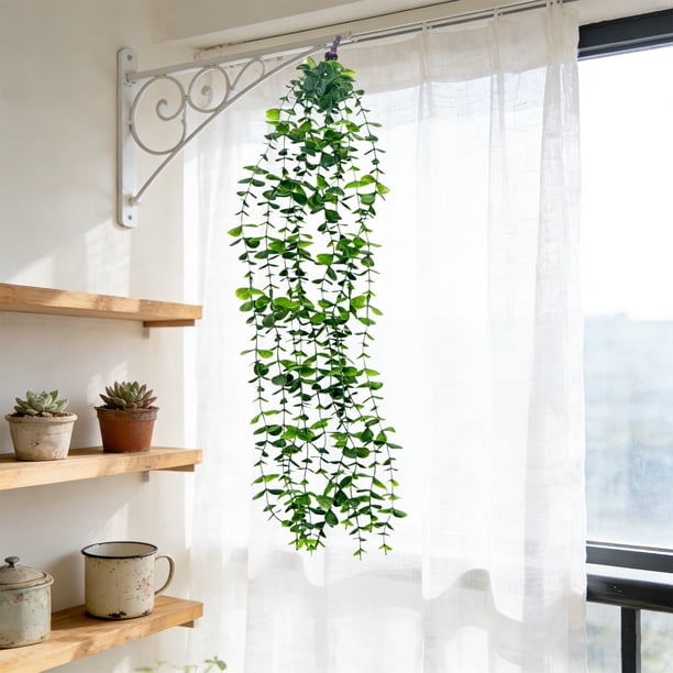 Plantas colgantes artificiales: enredaderas de hiedra artificial y follaje rastrero para decoración de paredes, balcones, patios, bodas, fiestas, uso interior y exterior.