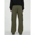 thumbnail image 3 of Pantalones cargo ZAFUL con bolsillo plano en paracaídas para hombre, color verde XXL, 3 of 5