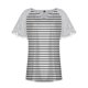 thumbnail image 4 of Mujeres Tops Casual verano encaje manga corta Split cuello túnica impresa camisetas camisetas Tops OAVQHLG3B Store lin121212, 4 of 5