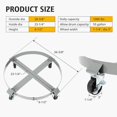 thumbnail image 3 of 55 Gallon Drum Dolly, Barrel and Trash Can Dolly with Cross Braces and 4 Swivel Caster Wheels, Heavy Duty Steel Frame Drum Dolly with Brake, 1000 lbs Load Capacity, for Warehouse Drum Handling, 3 of 7