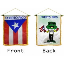 Coqui Puerto Rico MINI BANNER FLAG FOR CAR & HOME WINDOW MIRROR HANGING 2 SIDED