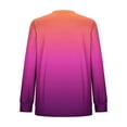 thumbnail image 4 of VBVC No Boundarie Women's Long Sleeve Tops,Womens Casual Crewneck Sweatshirt,Loose Gradient Colored Pullover For Women,Hot Pink,Size S, 4 of 6