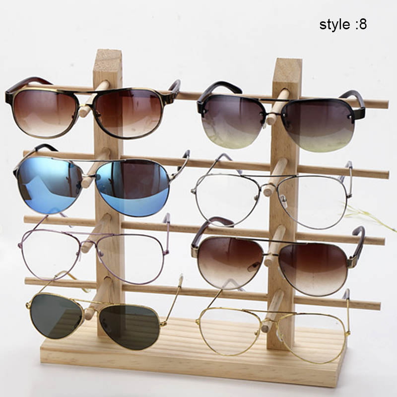 BLACK WOOD SUNGLASS DISPLAY SPIN counter RACK glasses TRIANGLE 18 PAIR 