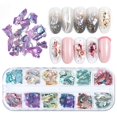 thumbnail image 1 of Rebanadas irregulares de concha de abulón, 12 colores, decoración 3D para uñas, rodajas de concha, suministros de lentejuelas para uñas, decoraciones de sirena en escamas de Gel UV, 1 of 5
