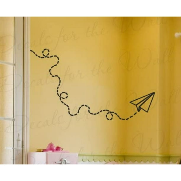 Paper Airplane Wall Decal Vinyl Graphic Mural Kids Nursery Room