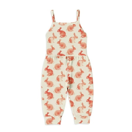 

Binmer Toddler Baby Girl Jumpsuits Summer Cartoon Printing Strap Romper Pants With Pockets