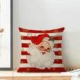 thumbnail image 2 of Christmas Pillow Covers 18x18 Set of 2, Red Stripes Santa Claus Throw Pillow Covers Linen Farmhouse Winter Red Christmas Cushion Case Christmas Decorations for Home Couch Sofa Outdoor, 2 of 5