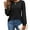 Black, variant on Women's Spring and Autumn Round Neck Loose Casual T-shirt Holes and Lantern Sleeves Design Temperament Fashion Daily Commute can be Worn Long Sleeves