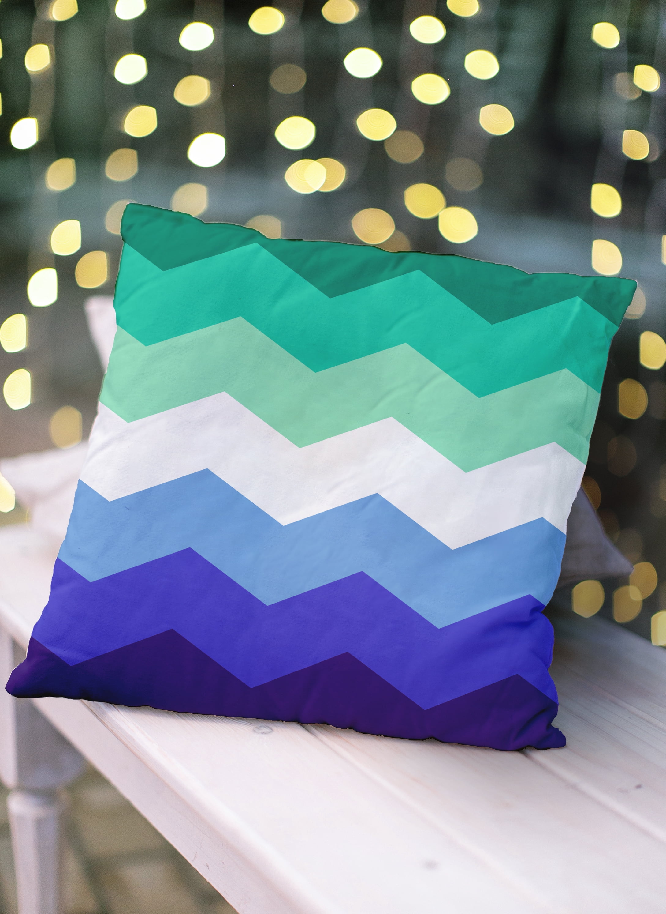 Simply Daisy 18" x 18" Contemporary Chevron Pride Day Polyester Throw Pillow