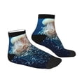 thumbnail image 3 of Bingfone White Jellyfish Dansing In The Ocean Design Patterned Men'S Women'S Casual Cotton Socks, 3 of 9