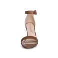 thumbnail image 2 of BLISSFUL STEP Women's Shoes Flower Print Open Toe Block High Heels Summer Sandals Brown 6.5, 2 of 8