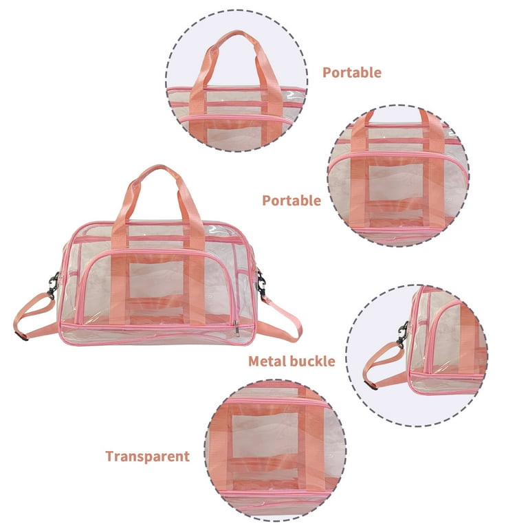 Kabnic Clear Vinyl Travel Gym Bag Large Capacity Transparent