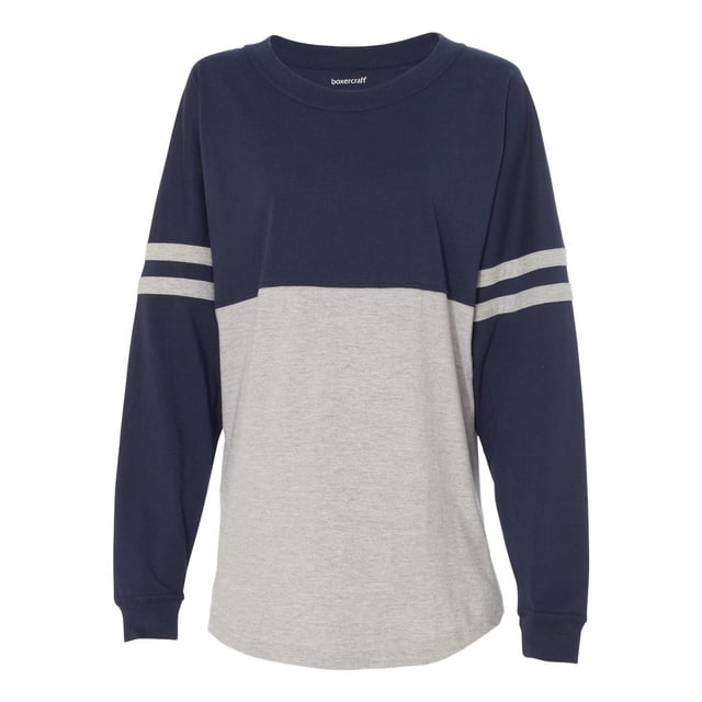 Boxercraft T-Shirt à Manches Longues en Jersey avec Pompons, TG, Marine/oxford