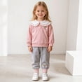 thumbnail image 2 of TOWED22 Baby Toddler Girl Clothes Outfits Kids Sweatshirt Joggers Set Joggers Pants Little Girls Clothes Toddler Outfit for Girls,Pink,3-4 Y, 2 of 8