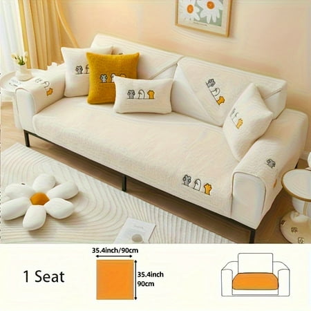 

PORK LINTRY Velvet Plush Sofa Cover Set for 1/2/3/4-Seater L-Shape & Sectional Compatible Classic Soft Non-Slip Couch Slipcovers Machine Washable Pet Friendly with Various Closure Typ
