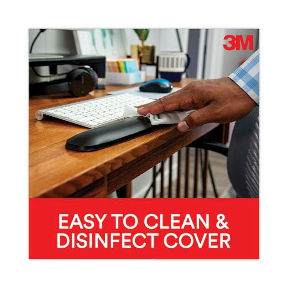 Antimicrobial Gel Large Keyboard Wrist Rest, 19 x 2.75, Black | Bundle of 2 Each